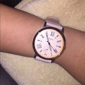 Rose Gold Fossil Watch with genuine leather